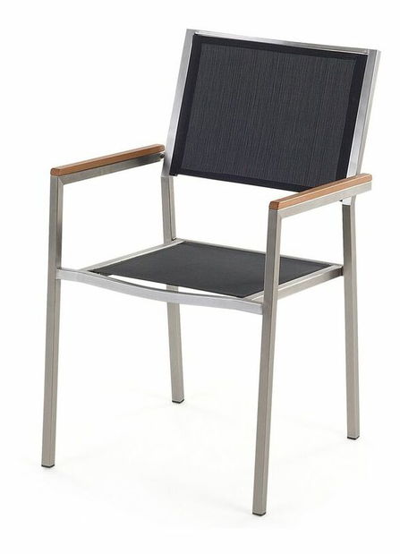 Vrtna blagovaonska garnitura GROSSO (eukaliptus) (crna + grafit) (za 6 osoba)