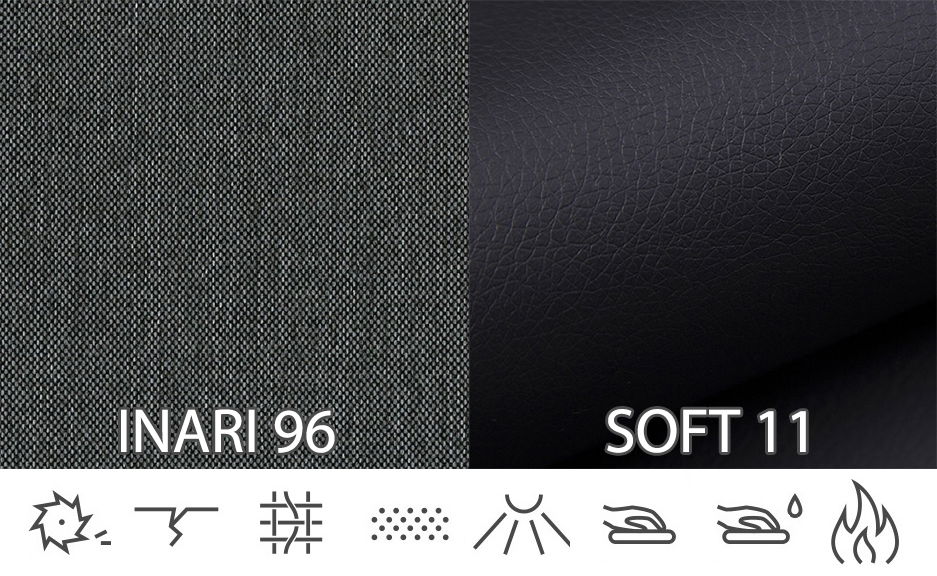 Sarokkanapé Maurita (sötétszürke + fekete) (B)