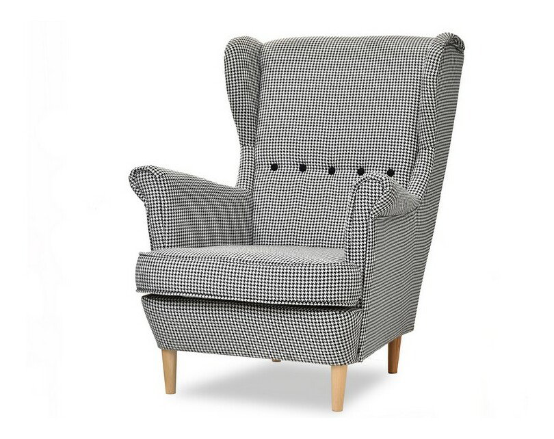 Relaxačné kreslo Margis (čiernobiela + buk)