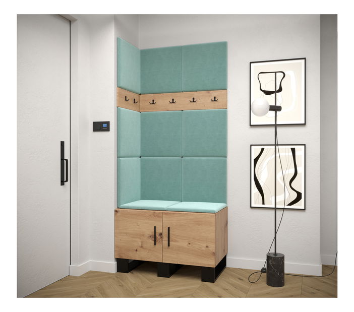 Előszobabútor Amanda 11 (artisan tölgy + zöld)