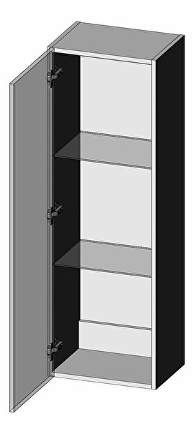 Vitrina de perete Livo W 120 (Negru + Negru lucios)