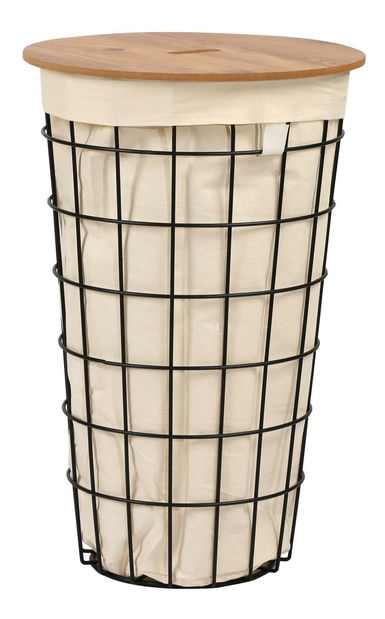 Coș de rufe Sidebe (stejar + negru) 