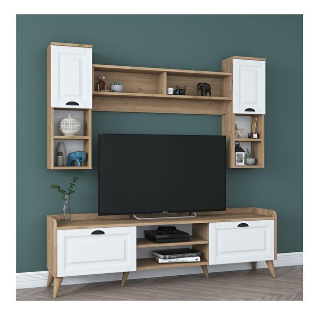 Mobilier living Kupode 3 (alb + Nuc) 