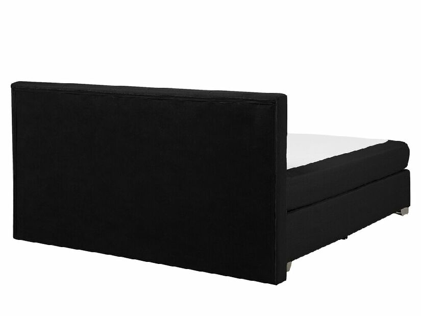 Manželská posteľ Boxspring 160 cm ADIR (s matracmi) (čierna)