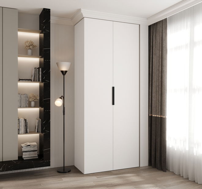 Dulap de haine 100 cm Carmela 50-4 (alb + Negru)