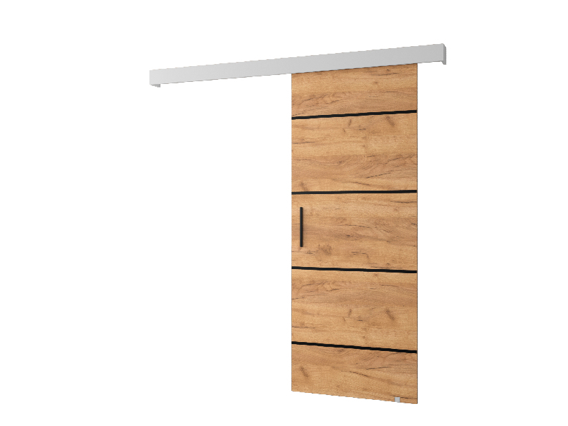 Uși culisante 90 cm Sharlene IV (craft auriu + alb mat + negru)