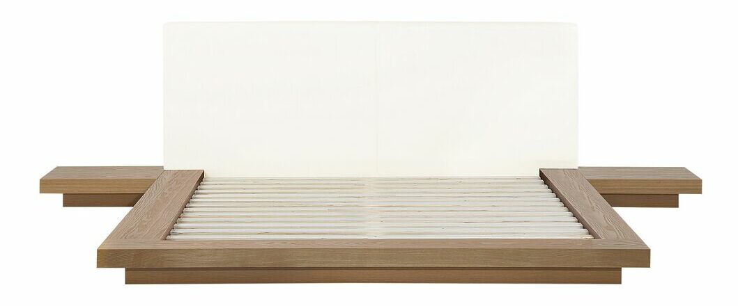 Manželská posteľ 160 cm ZEPHYRE (s roštom) (svetlé drevo)