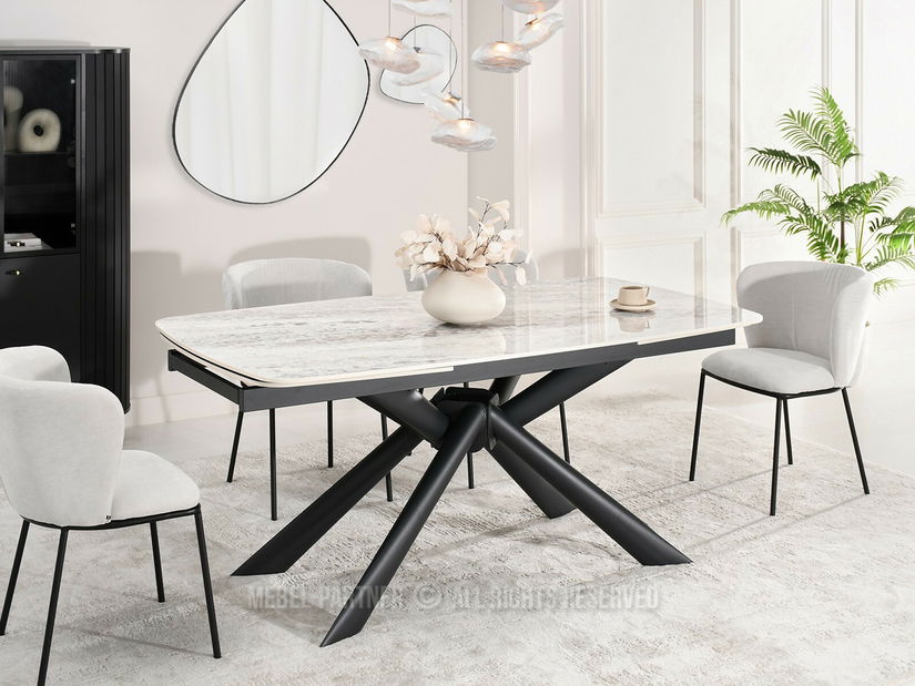 Masă sufragerie Deportaron (gri + negru)