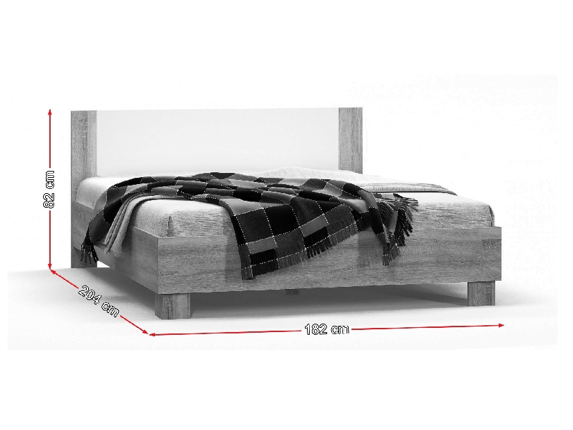 Manželská postel 180 cm Marlon (borovica anderson + dub) (s roštom) *bazár