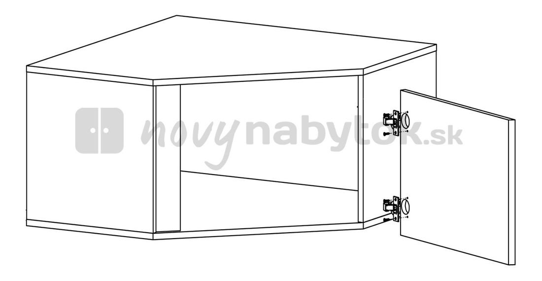 Skrinka na stenu BRW Graphic NAD1D/SZFN lesk biely