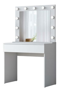 Toaletni stolić Blake 20 (s ogledalom) (s LED rasvjetom) (bijela)