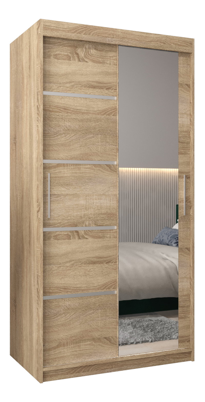 Ruhásszekrény 100 cm tükörrel Verika 2 100 (sonoma tölgy)