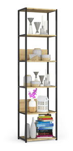 Regál Loriana II (čierna + dub artisan)