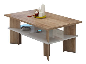 Stolić za kavu Velvet 2 (sonoma svijetla + sjaj bijeli)  