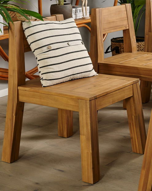 Set 2 ks záhradných stoličiek Livza (svetlé drevo)