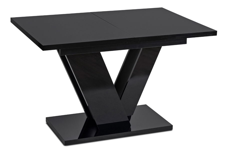 Rozkladací jedálenský stôl Comentado (lesk čierny) (pre 4-6 osôb)