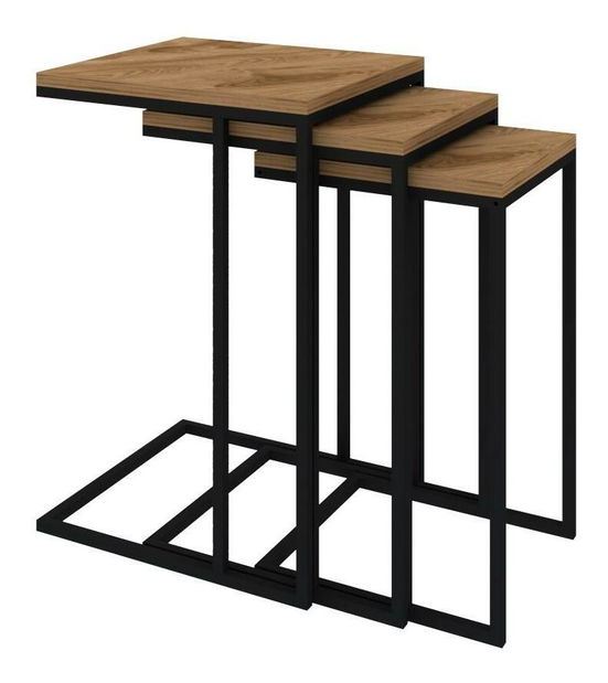 Set stolića za kavu (3 kom.)- Vudema (crna + oud)