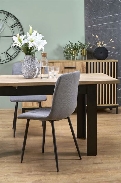 Étkezőasztal Baghira (artisan tölgy + fekete) (4 és 6 fő számára)