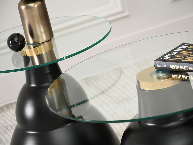 Konferenčný stolík Ofendi (priehľadné + čierna)