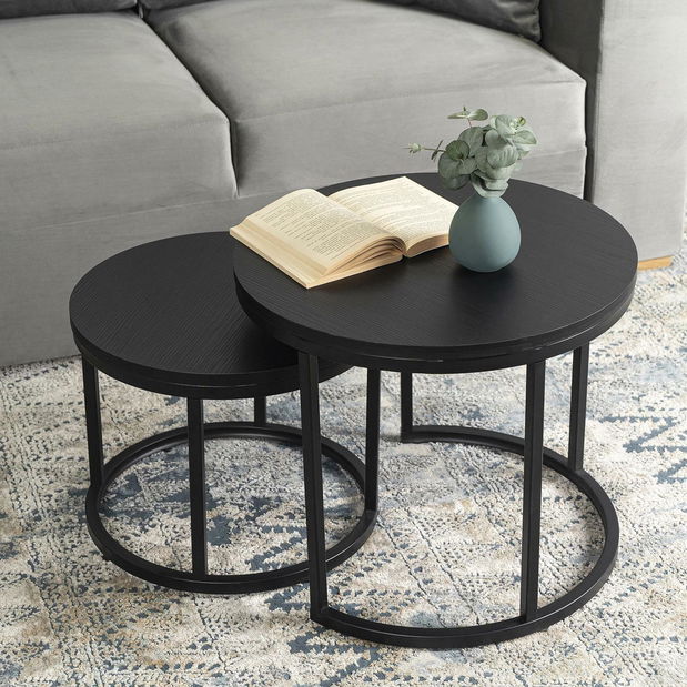 Set 2 konferenčných stolíkov Metacion (čierna) 