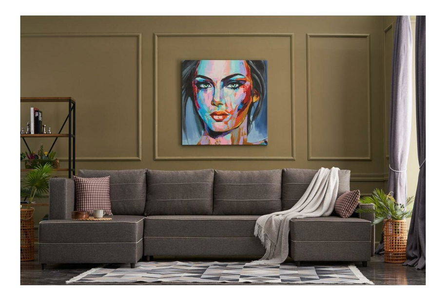 Colțar în formă de U Emilie (cu sp. depozitare) (maro)