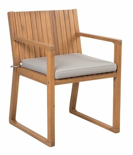 Kerti szék Sasan (sötétszürke) (bézs párna)