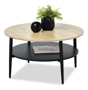 Stolić za kavu Randolf Xl (sonoma + crna)