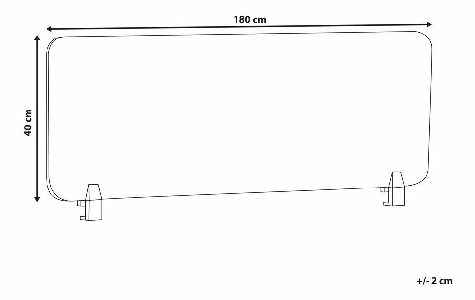 Pregrada za radni stol 180 x 40 cm Walda (žuta) 