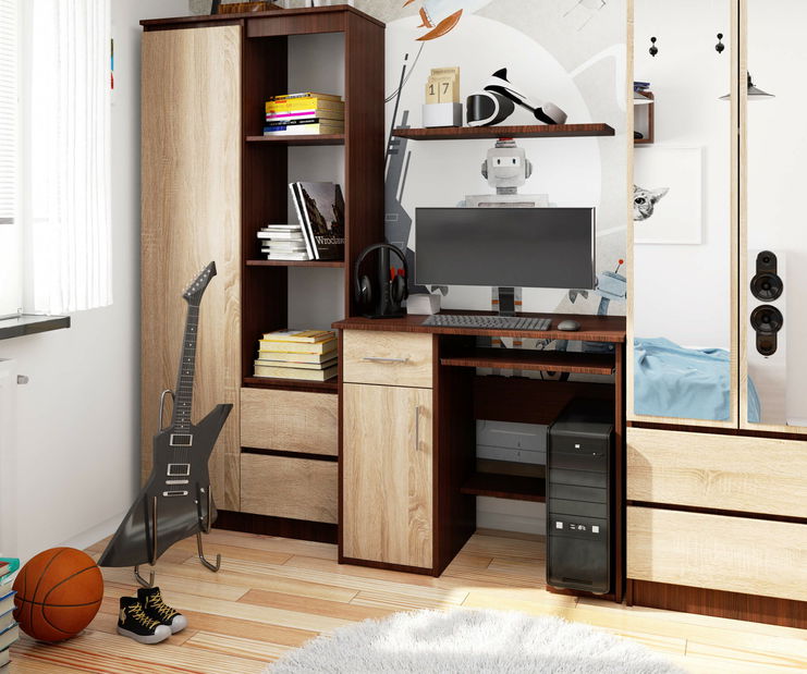 PC stolić Jaloms (wenge + hrast sonoma)