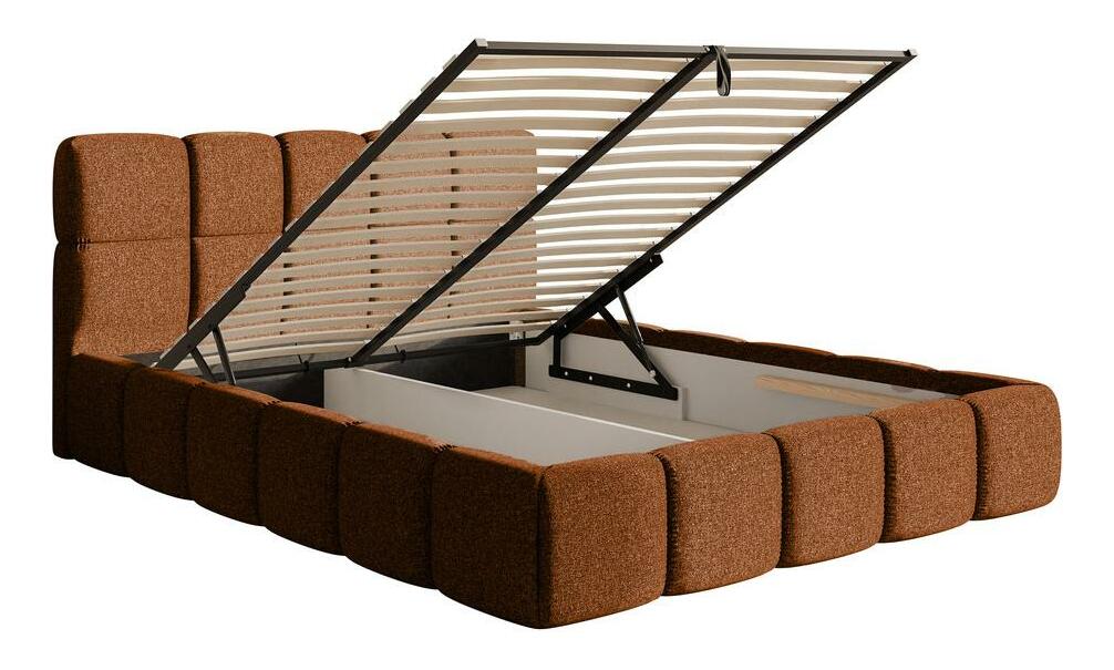 Franciaágy 140 cm Cirsten 140 (ágyráccsal) (tárolóhellyel) (réz)