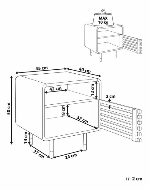 Nočný stolík Reparo (biela) 