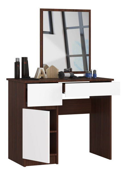 Toaletný stolík Pritha (wenge + biela)