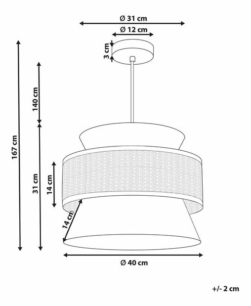 Függesztett lámpa Luyza (természetes) 