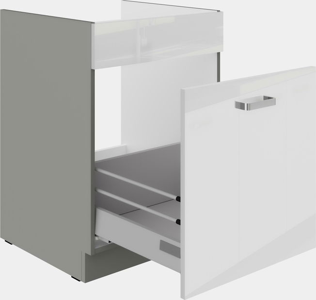 Dolná kuchynská skrinka Brunea 60 ZL 1S BB (korpus: sivá / front: lesk biely)