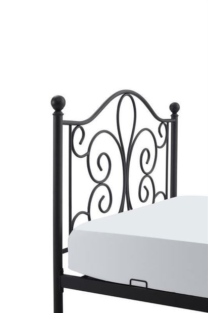 Jednostruki krevet 120 cm Patience Black (bez madraca) (crna)