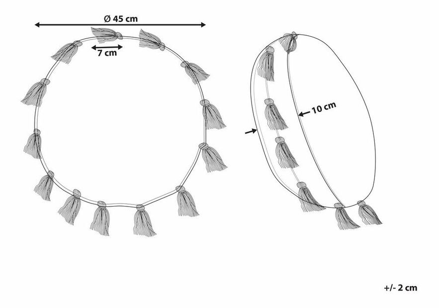 Set 2 buc perne decorative ⌀ 45 cm Madi (bej)
