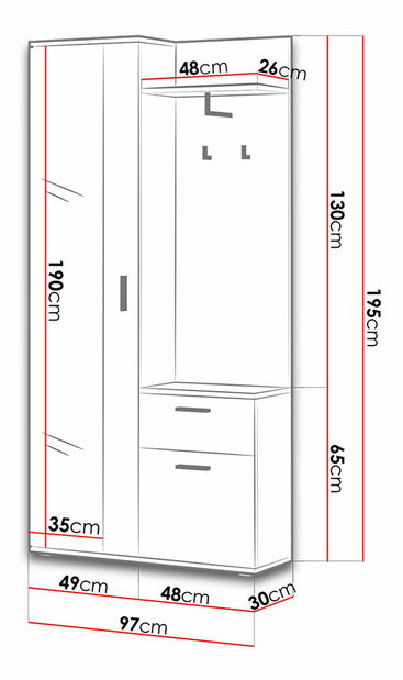 Šatníková skriňa Menas (dub sonoma) *výpredaj