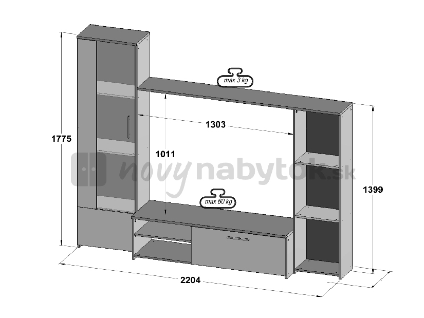 Obývacia stena CLOM01 *výpredaj