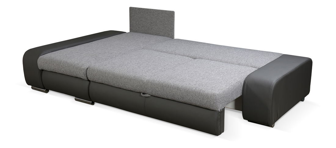 Rohová sedačka Late (čierna + biela) (L)