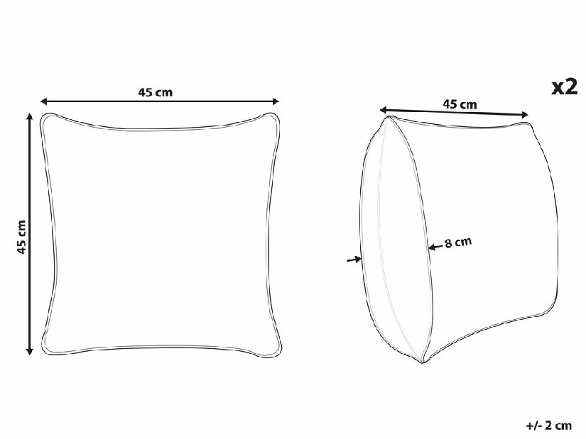 Set 2 buc perne decorative 45 x 45 cm Sunflo (portocaliu)