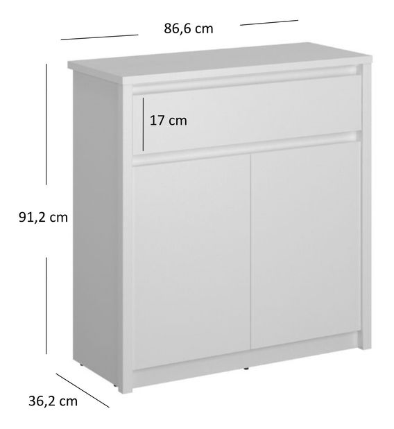 Komód Ethan 2D1S (fehér)