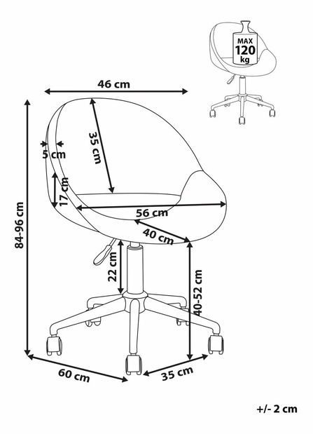 Kancelárska stolička Selno (čierna)