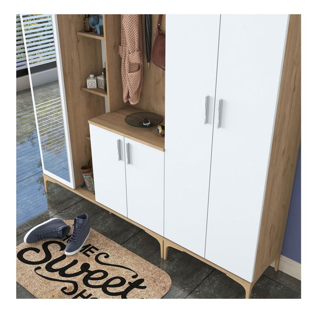 Predsoblje Emily 31 (s ogledalom) (orah + bijela)