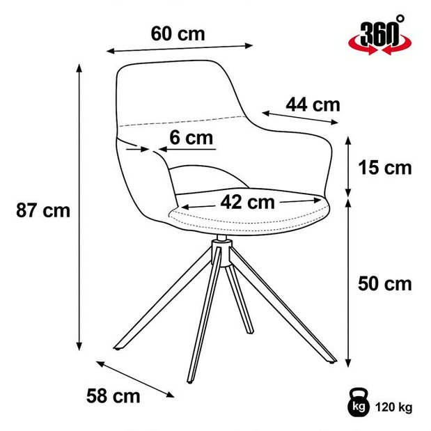 Jedálenská stolička Diamantal (sivá)