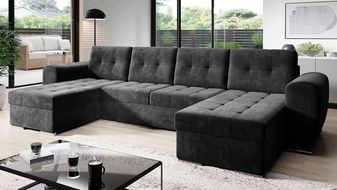 Sarokkanapé szett U Daria U (szürke-fekete)