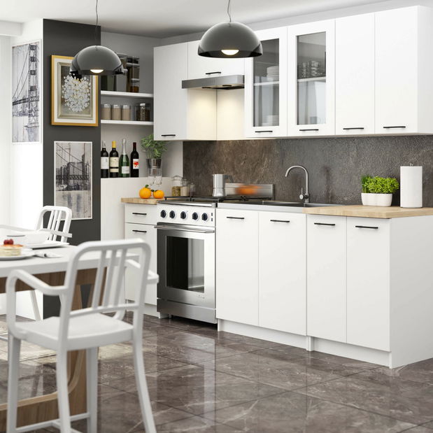 Vitrină de bucătărie superioară Organo 720 (alb)