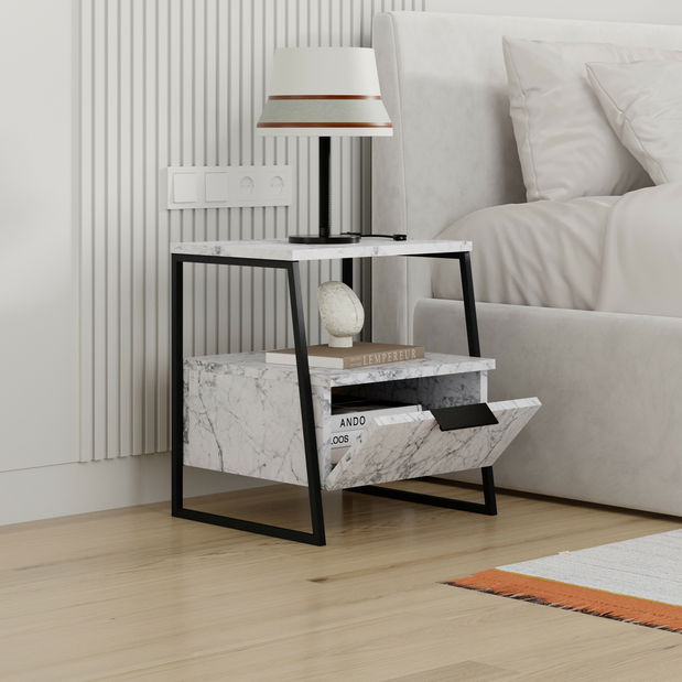 Noćni ormarić Pali (bijeli mramor)