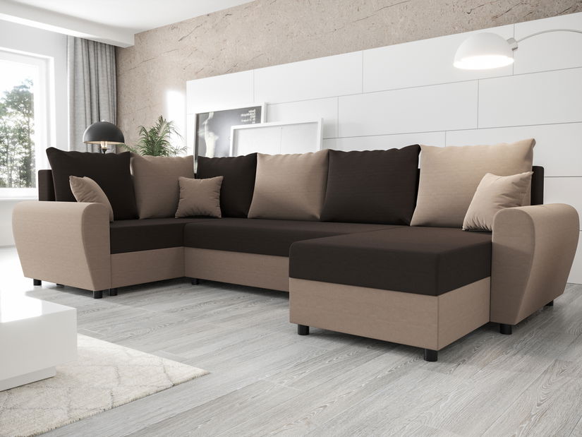 U alakú sarokkanapé Fleur Long (capuccino + sötétbarna) (B)