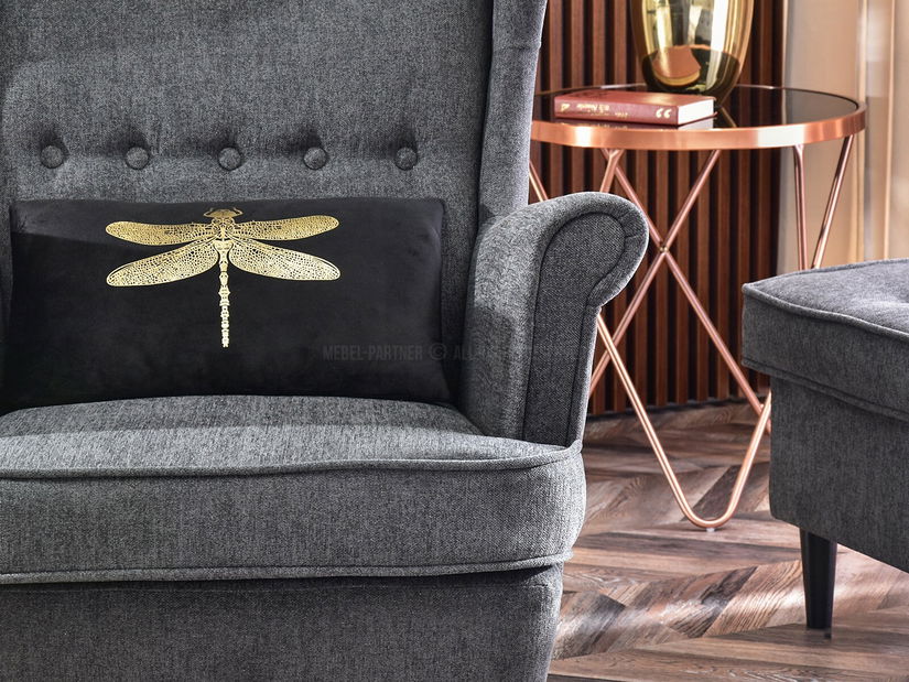 Kreslo ušiak Margis (grafitová + biela)