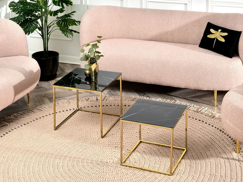 Dohányzóasztal Prana Law (fekete márvány + arany)